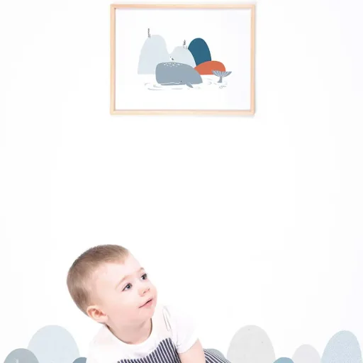 Lilipinso Poster Wal mit Möwe grau rot