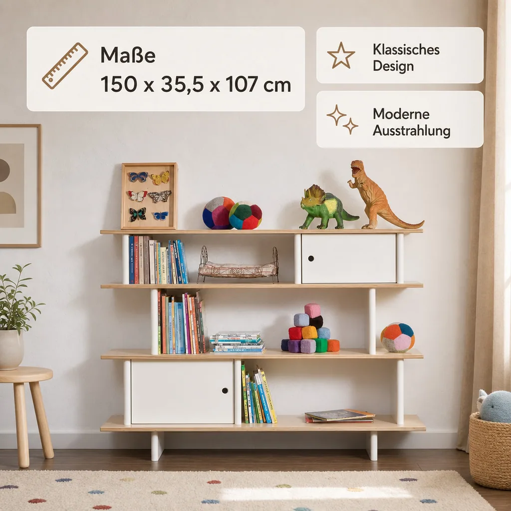 Oeuf Bücherregal Birke weiß