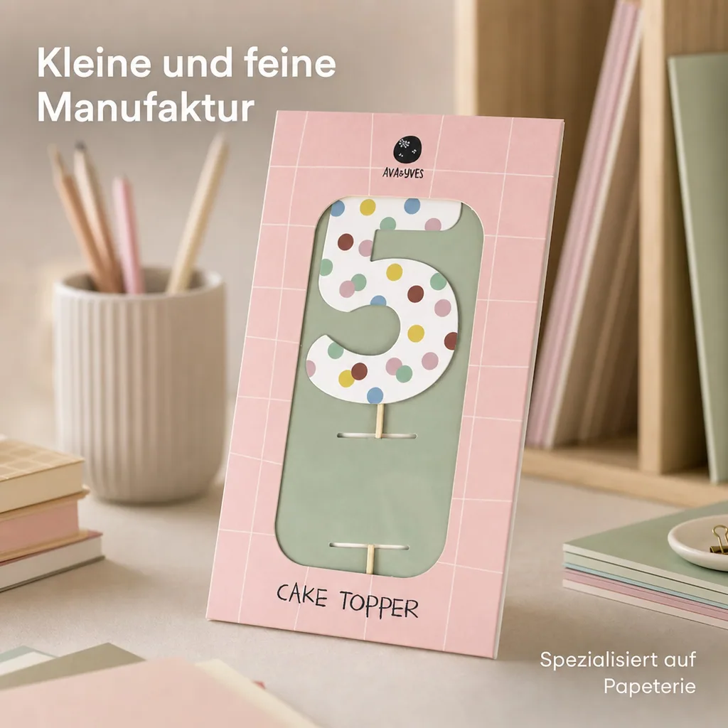 Ava & Yves Cake Topper Zahl "5"