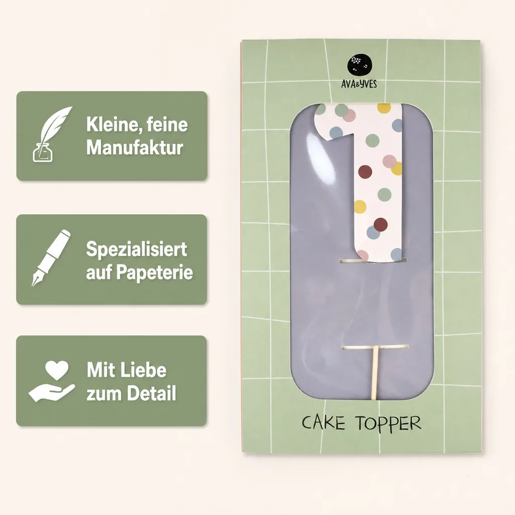 Ava & Yves Cake Topper Zahl "1"