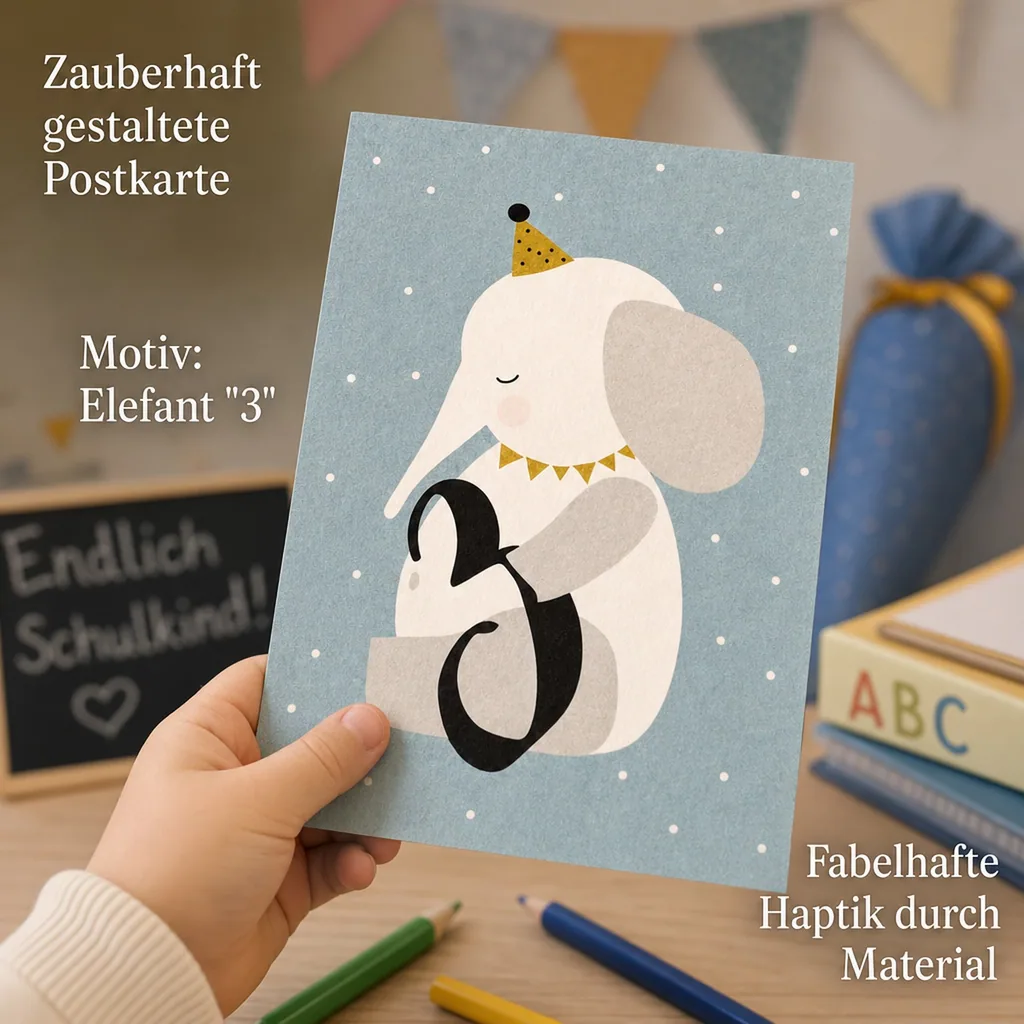 Ava & Yves Postkarte Elefant "3"
