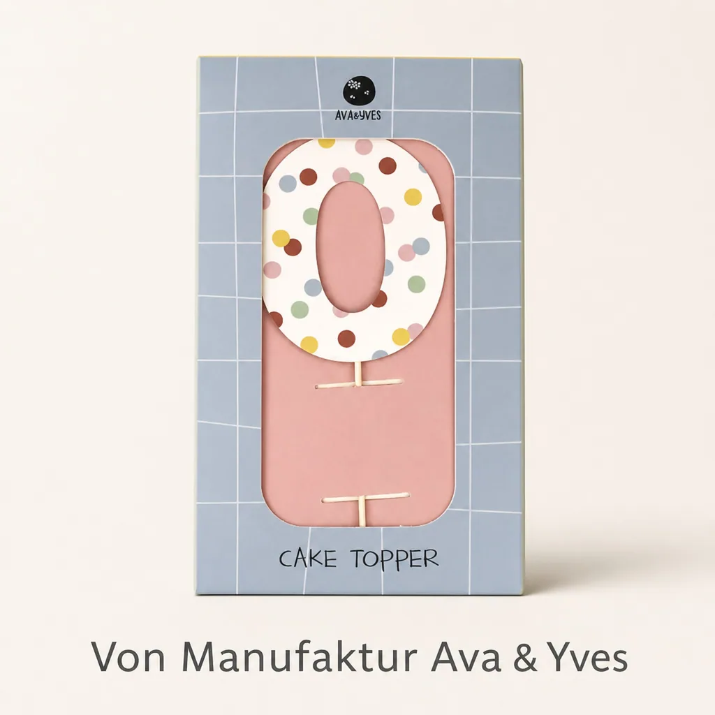 Ava & Yves Cake Topper Zahl "0"