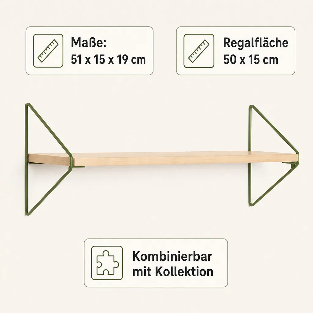 Kids Concept Wandboard Holz/Metall natur mit grün