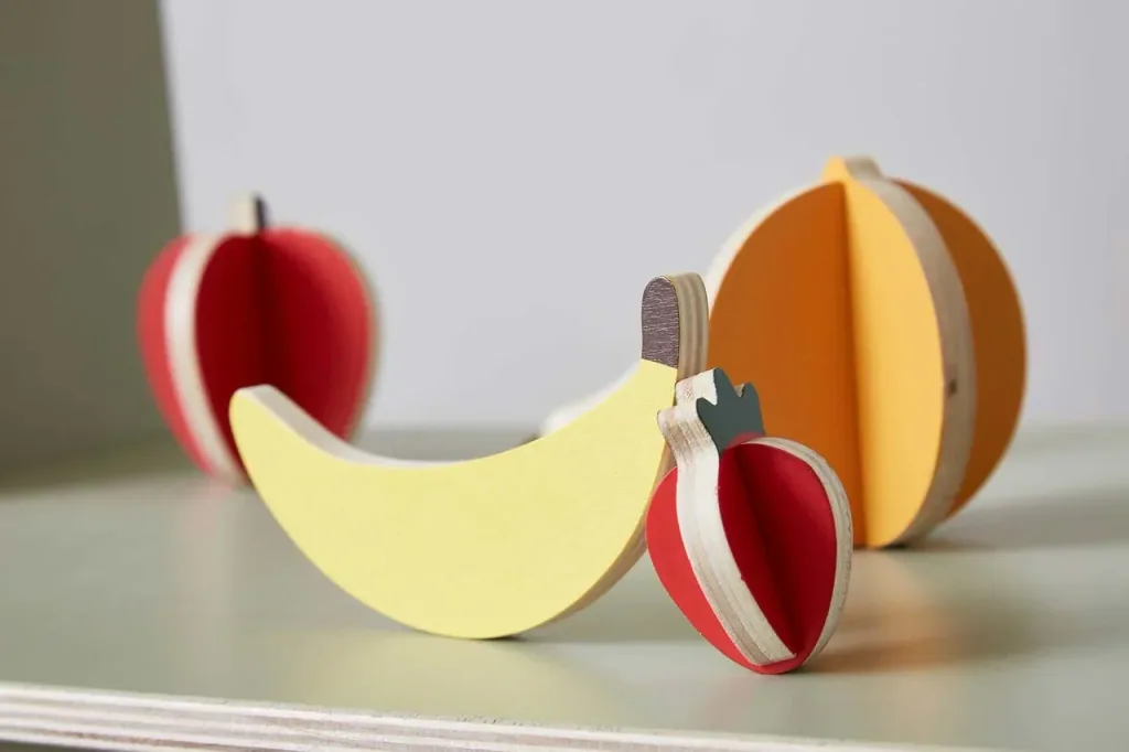 Flexa Kinder Spiellebensmittel Holz Obst