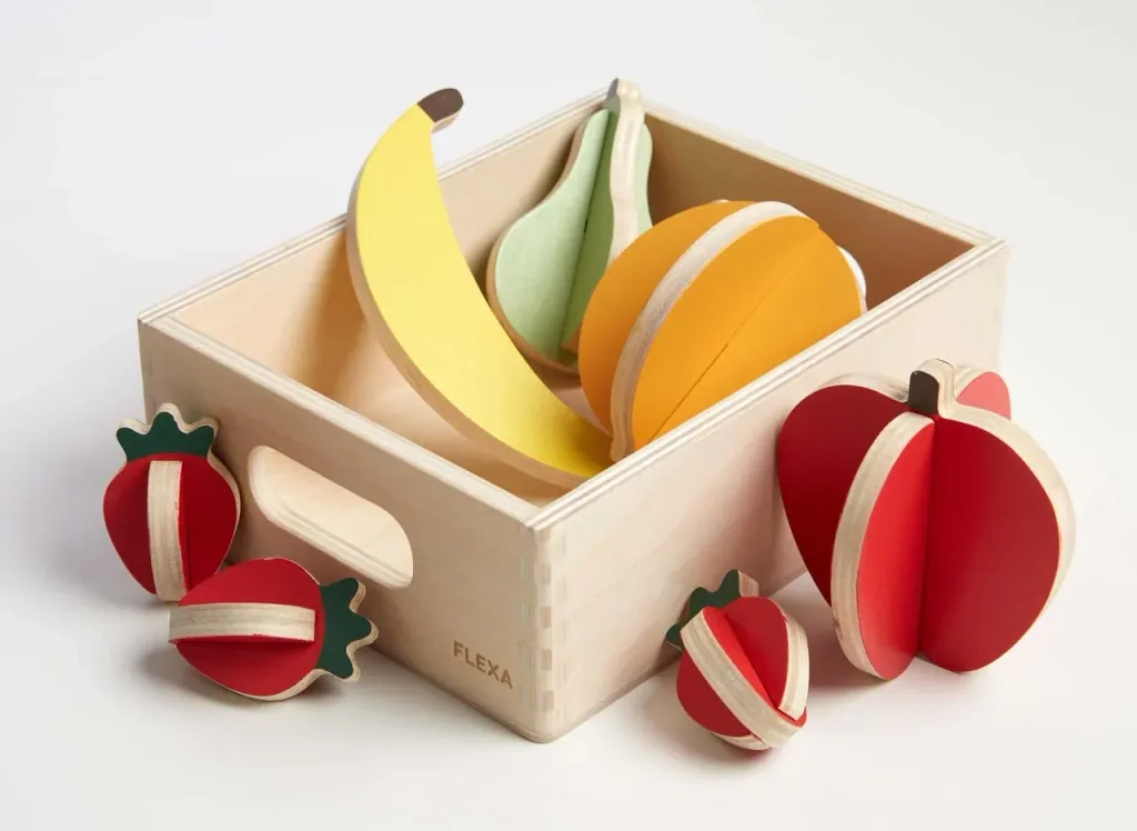 Flexa Kinder Spiellebensmittel Holz Obst