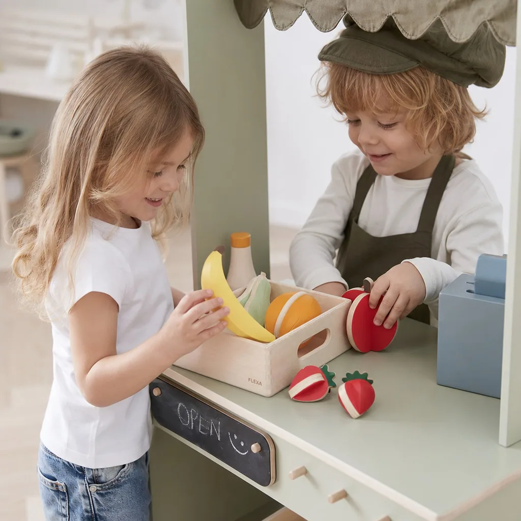 Flexa Kinder Spiellebensmittel Holz Obst