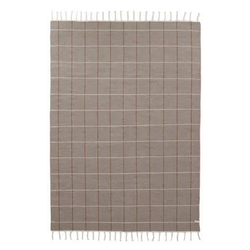 OYOY Kinderteppich Grid caramel/beige
