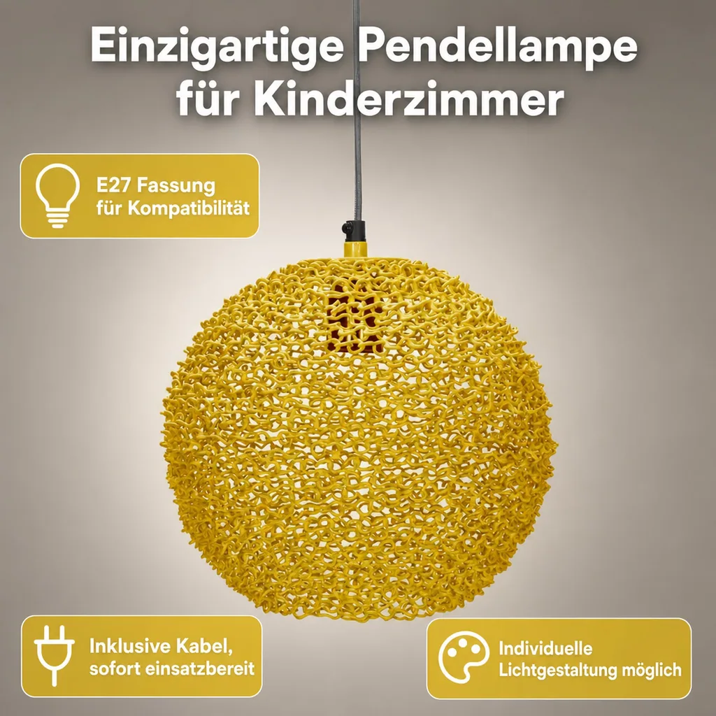 Kidsdepot Pendellampe "Scoop" Metall gelb