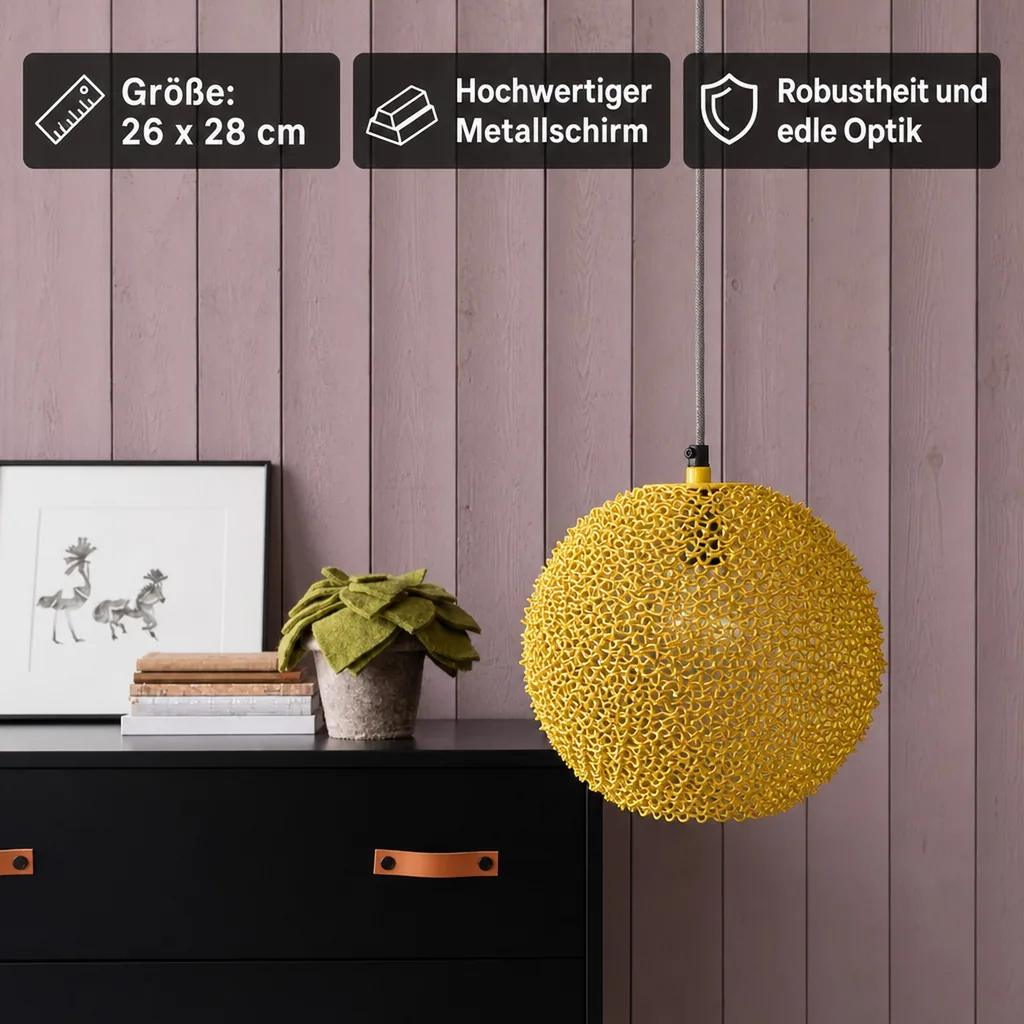 Kidsdepot Pendellampe "Scoop" Metall gelb