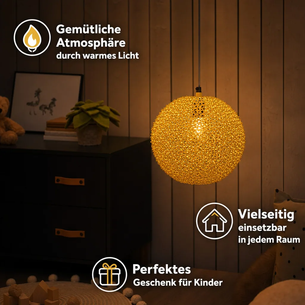 Kidsdepot Pendellampe "Scoop" Metall gelb