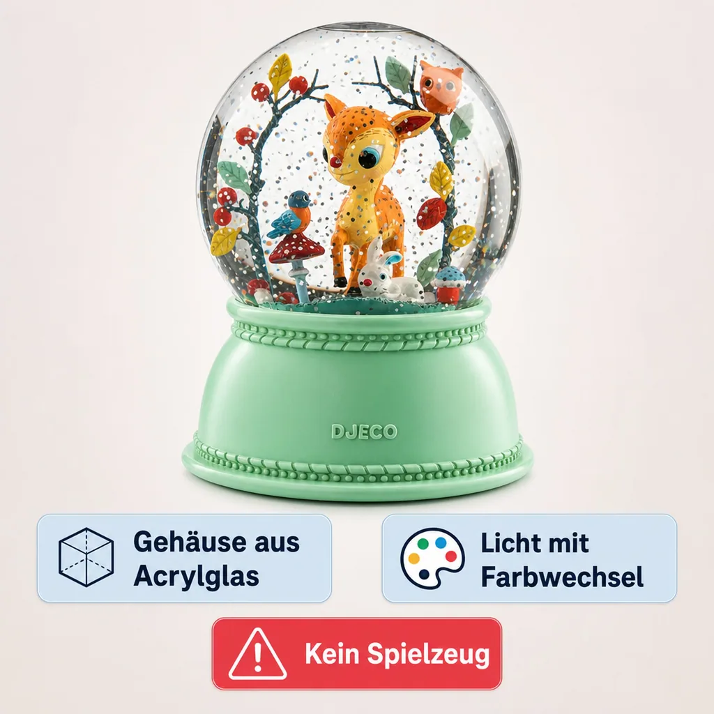 Djeco Nachtlicht Schneekugel Kleines Reh