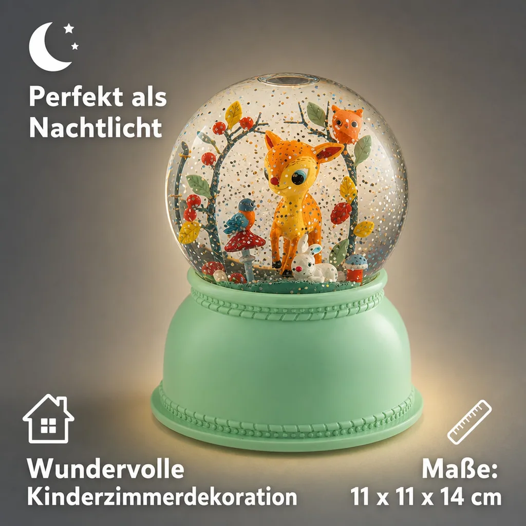 Djeco Nachtlicht Schneekugel Kleines Reh