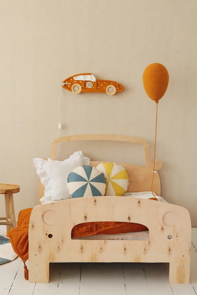 little lights Led Deko Kinderlampe Rennwagen senfgelb