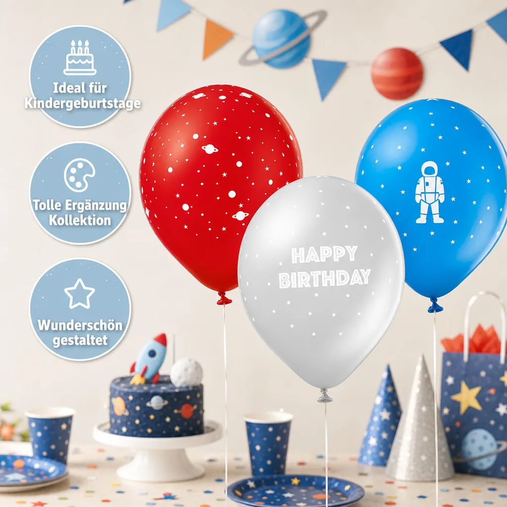 Ava & Yves Luftballons Weltraum Naturkautschuk