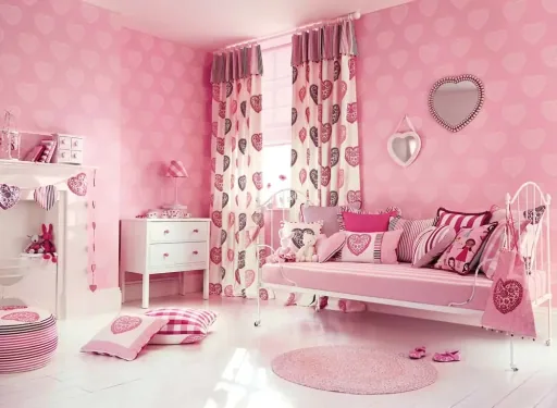 Harlequin all about me Tapete rosa Herzen weiß