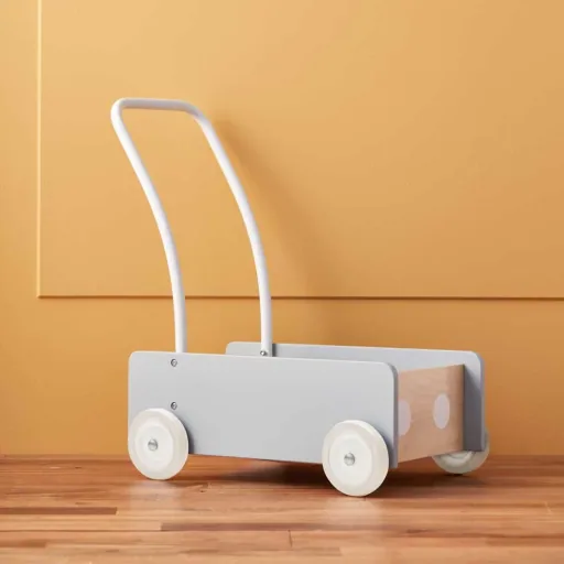 Kids Concept Lauflernwagen Holz graublau