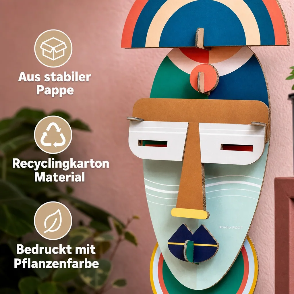 studio ROOF 3D Deko Maske Brooklyn Pappe