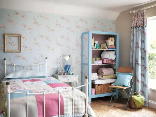 Little Sanderson Abracazoo Motivstoff appliziert Pferde hellblau