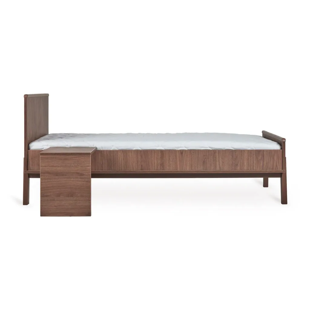 Quax Ashi Junior Kit 170x70 cm – Umbauset für Ashi Babybett zum Juniorbett | Mit Nachttisch & Bettgitter-Option, Farbe: Kastanie