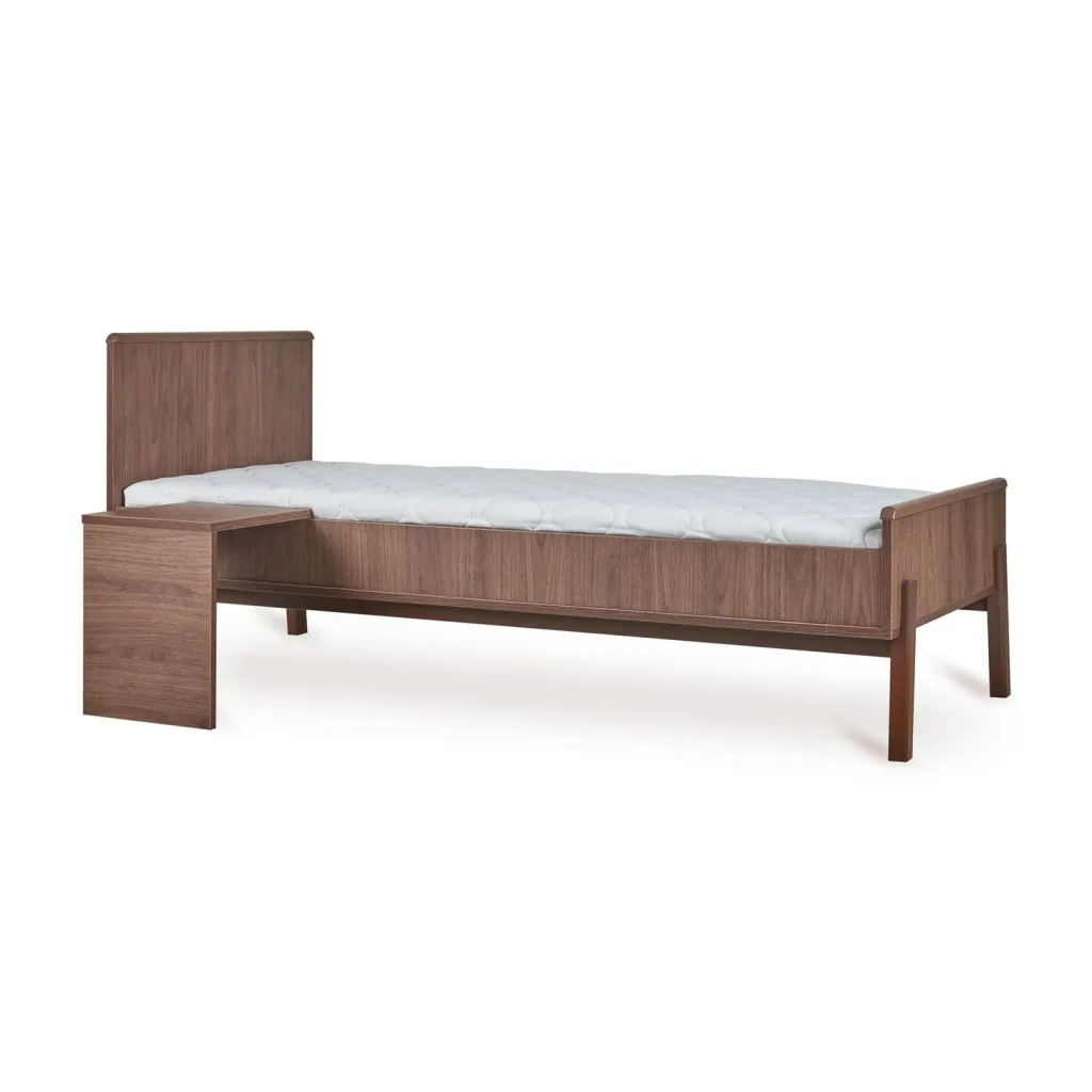 Quax Ashi Junior Kit 170x70 cm – Umbauset für Ashi Babybett zum Juniorbett | Mit Nachttisch & Bettgitter-Option, Farbe: Kastanie