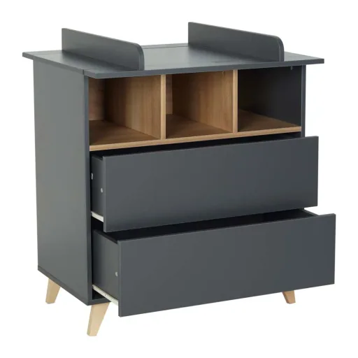 Quax Loft Babybett umbaubar anthrazit 70 x 140