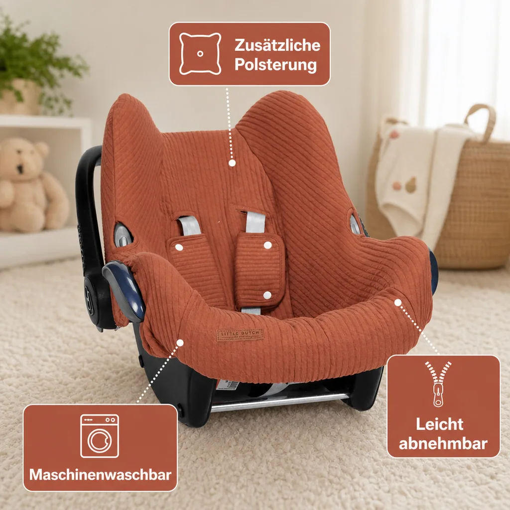 Little Dutch Babyschalenbezug 0+, Farbe: Rost rot