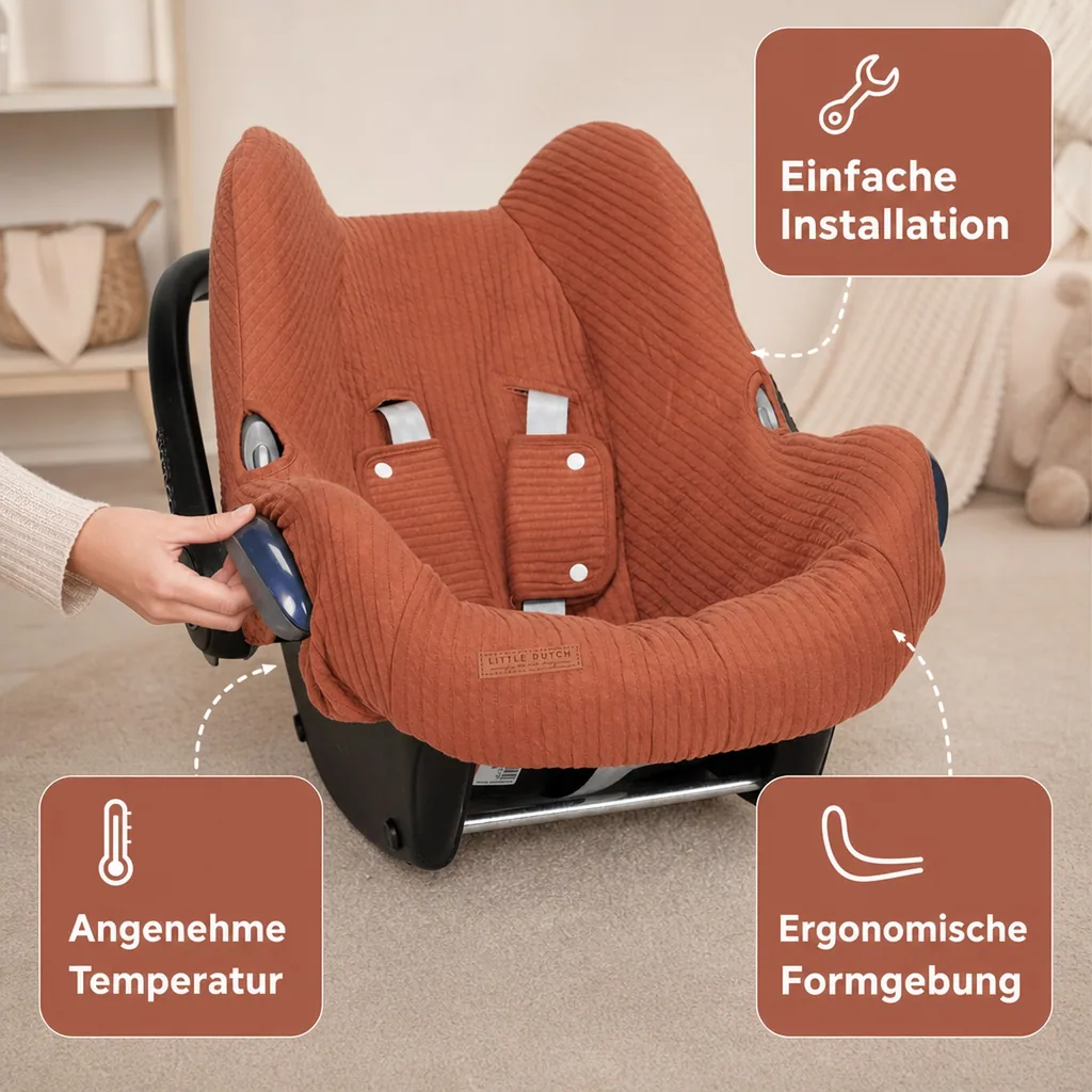 Little Dutch Babyschalenbezug 0+, Farbe: Rost rot