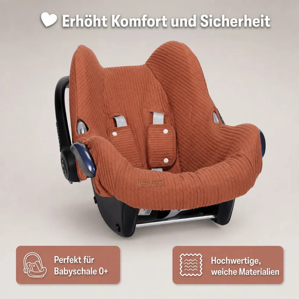 Little Dutch Babyschalenbezug 0+, Farbe: Rost rot
