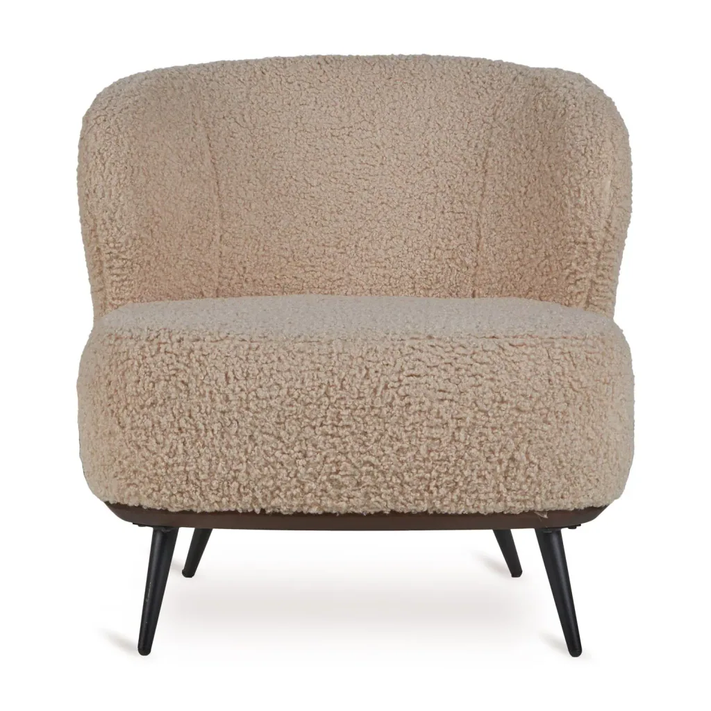 Quax Zen Stuhl | Loungesessel im Mid-Century Design | Kinder- & Erwachsenen-Sessel aus Baumwolle, Farbe: Schaf