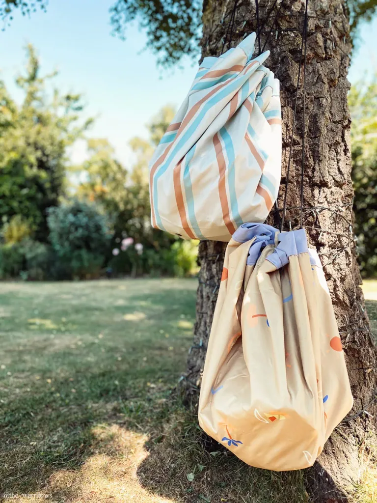 Play&Go Spielzeugsack, Spielzeugkorb, Spielzeug aufbewahrungstasche - Draussen, Farbe: Streifen