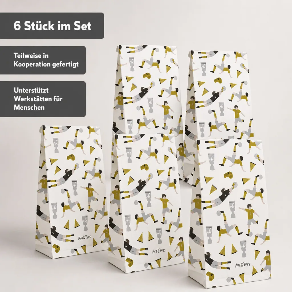 Ava & Yves Geschenk Papiertüten Fussball