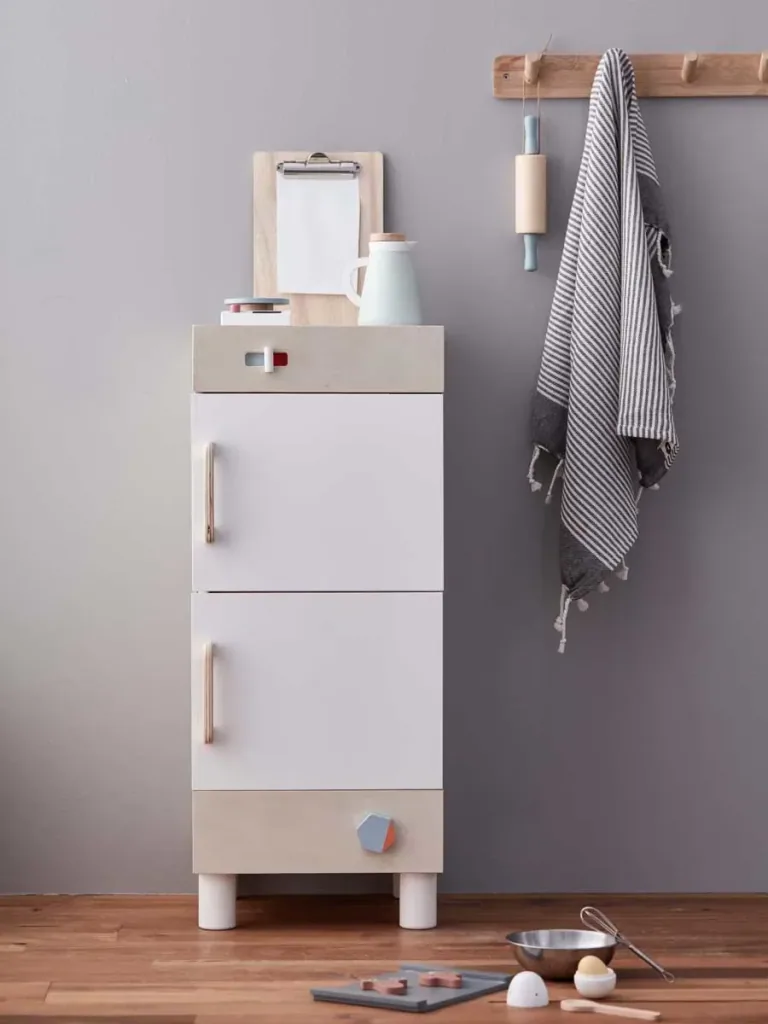 Kids Concept Kühlschrank Holz weiss mit natur