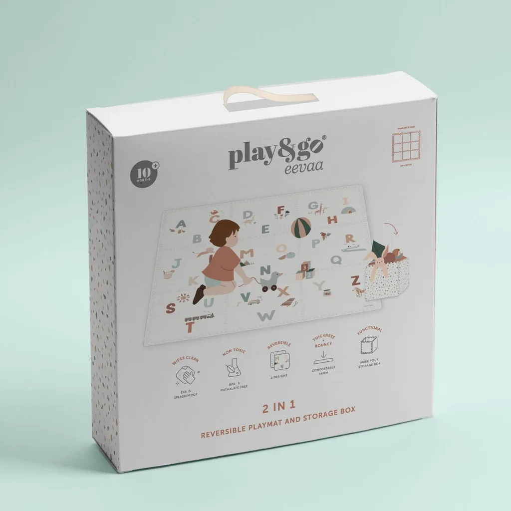 Play&Go Kinderteppich, Puzzlematte, Puzzleteppich - Alphabet/Terrazzo EVA