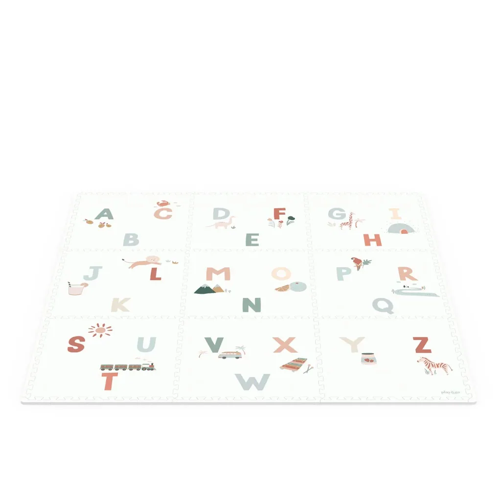 Play&Go Kinderteppich, Puzzlematte, Puzzleteppich - Alphabet/Terrazzo EVA