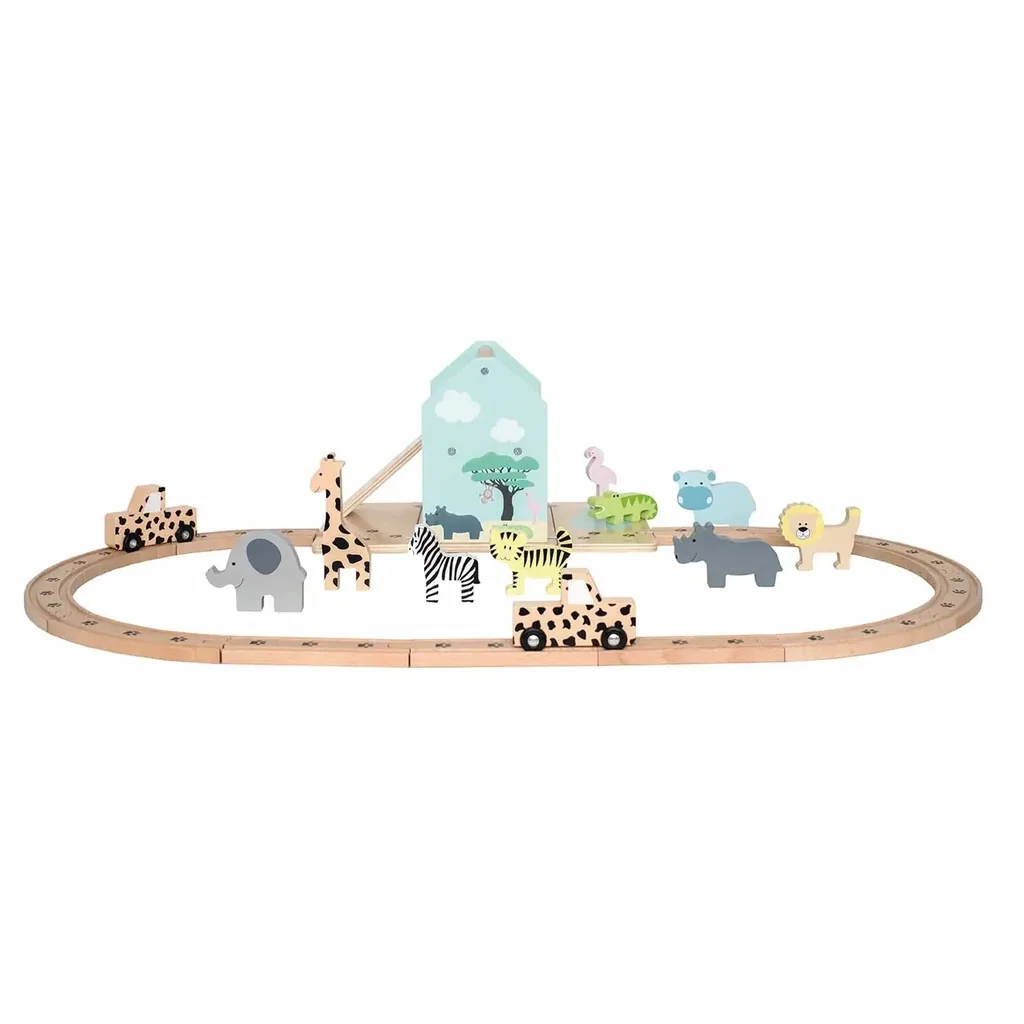 Jabadabado Kinderspielzeug, Holzspielzeug - Spielbahnset Go on Safari