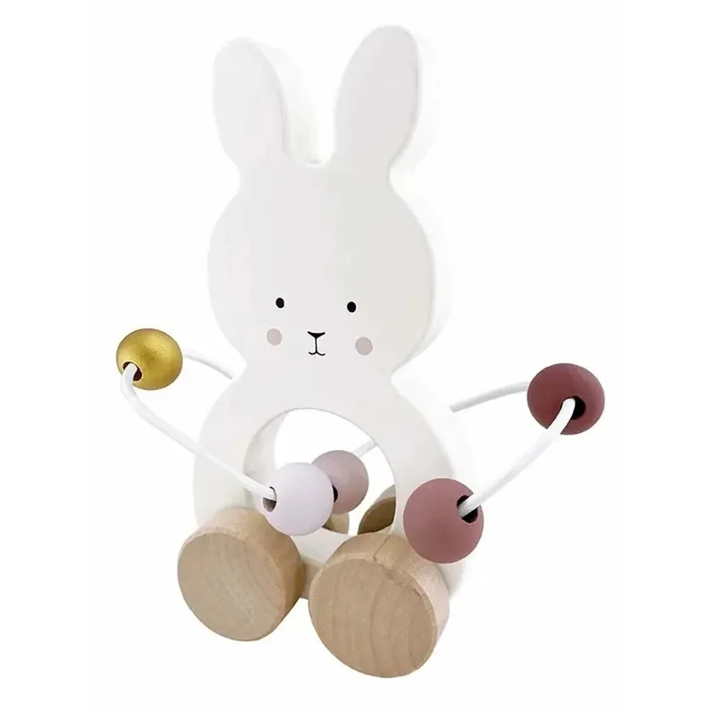 Jabadabado Kinderspielzeug, Schiebetier, Schiebespielzeug - Bunny mit Motorikschleife