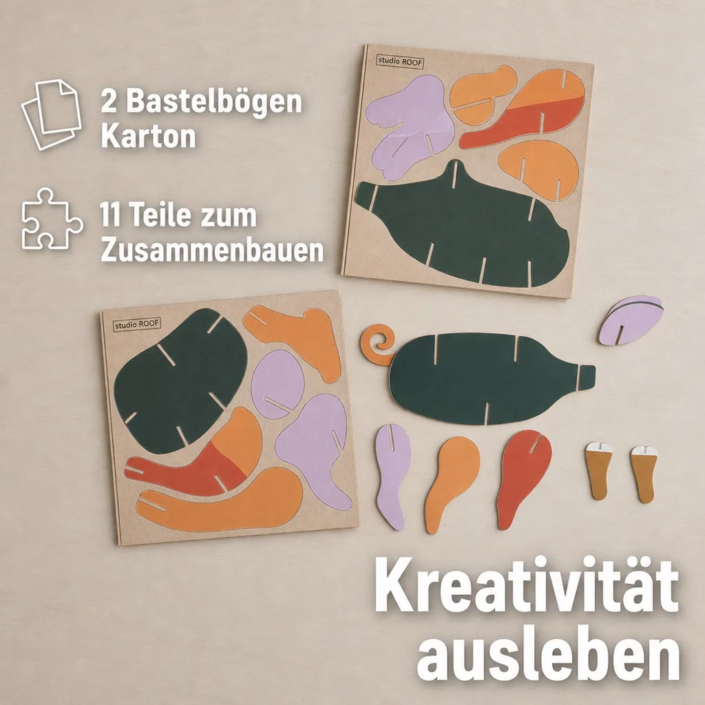 Studio ROOF Ornament, Bastel-Set, 3D Wandobjekt - Schwein