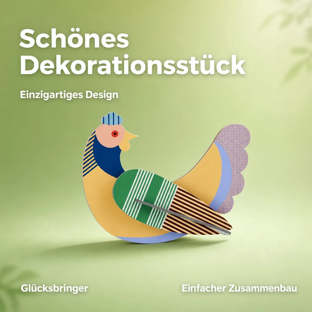 Studio ROOF Ornament, Bastel-Set, 3D Wandobjekt - Huhn