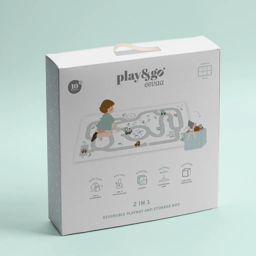 Play&Go Kinderteppich, Puzzlematte, Puzzleteppich - Straßenkarte/Symbole EVA