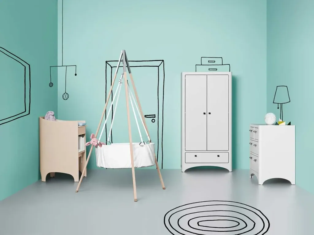 Leander Babywiege beige weiss