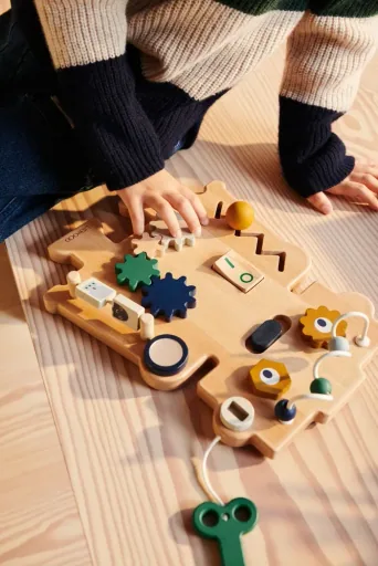 Liewood Holzspielzeug, Spielbrett - Carola Roboter, Indigoblau multi mix