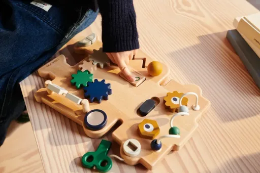 Liewood Holzspielzeug, Spielbrett - Carola Roboter, Indigoblau multi mix
