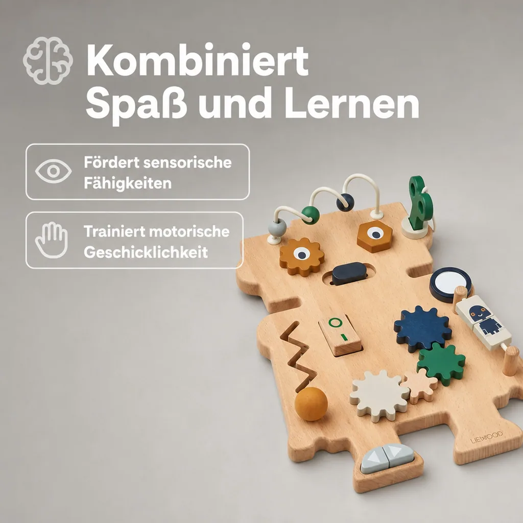 Liewood Holzspielzeug, Spielbrett - Carola Roboter, Indigoblau multi mix