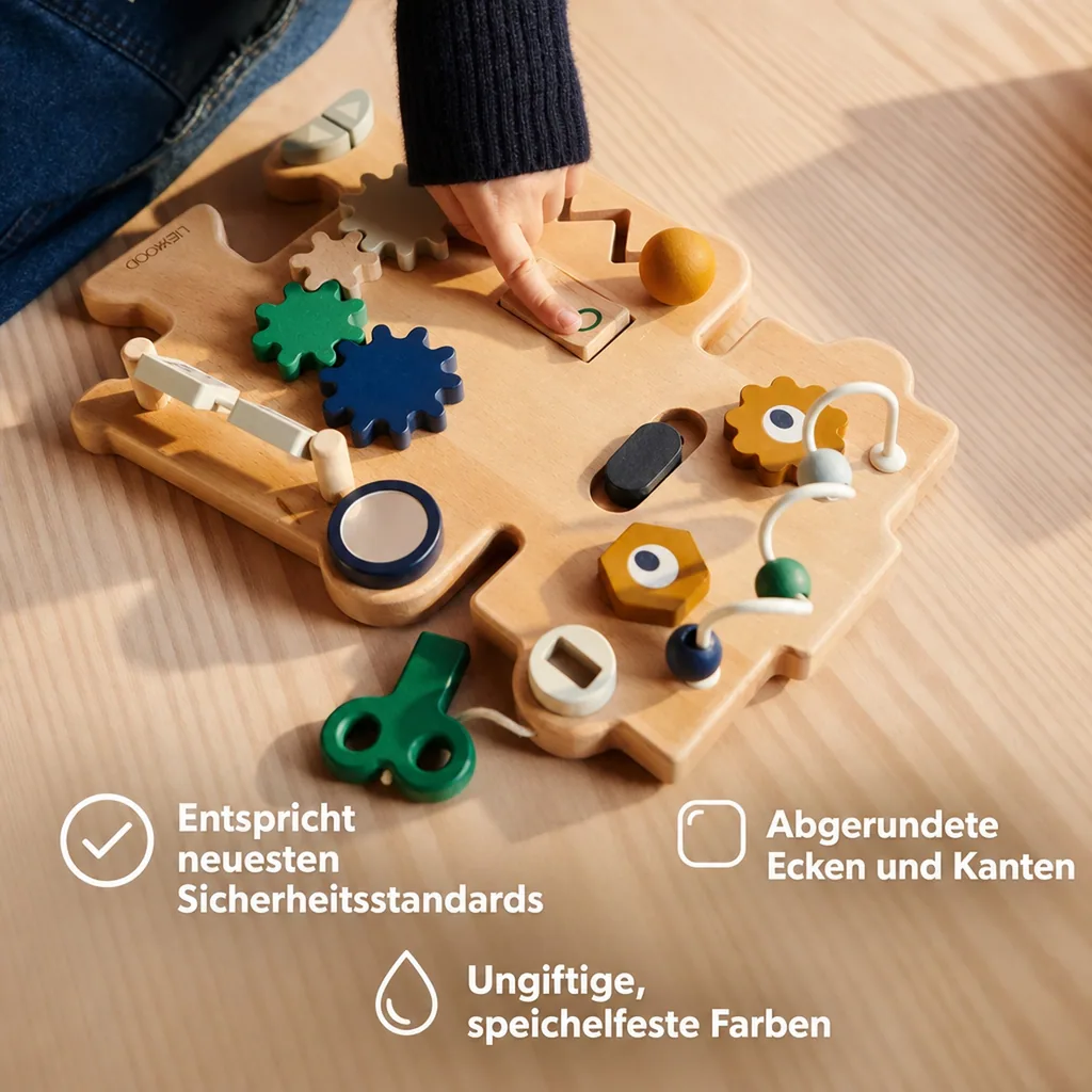 Liewood Holzspielzeug, Spielbrett - Carola Roboter, Indigoblau multi mix