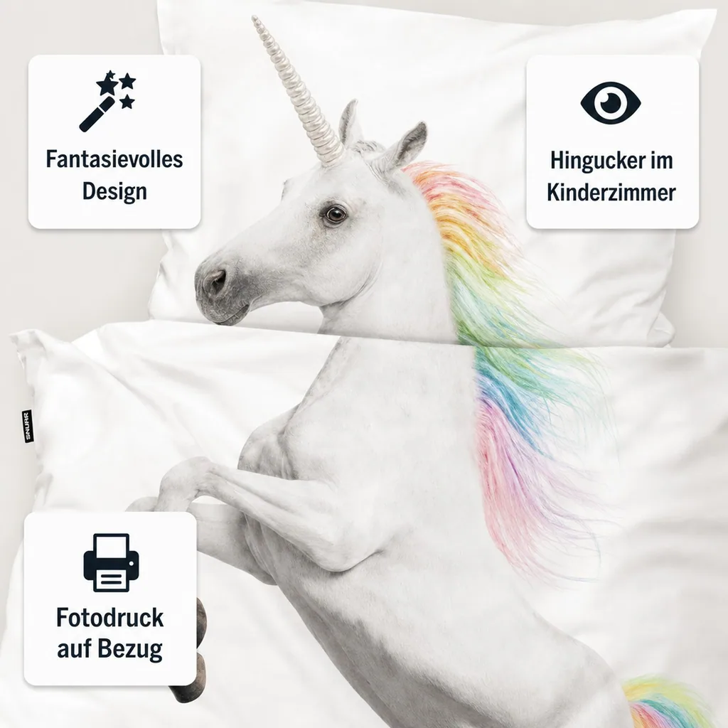 Snurk Bettwäsche Einhorn 135 x 200