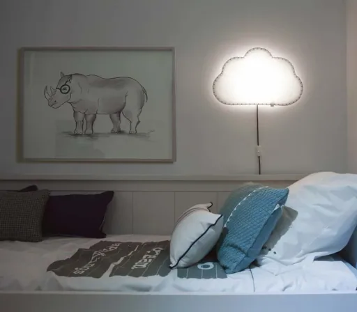 Buokids Softlampe Nachtlicht/Wandlampe Wolke, Ausführung: Schnur & Stecker; Farbe der Naht: gelb