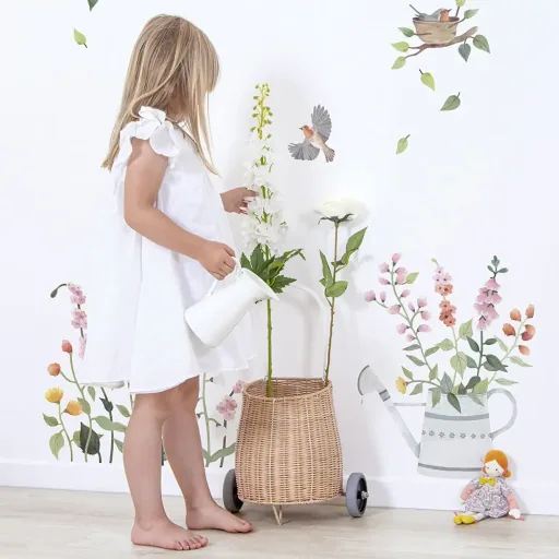 Lilipinso Wandsticker Gießkanne mit Blumen bunt
