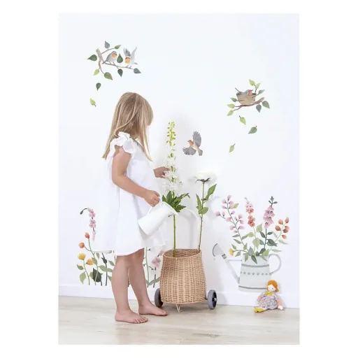 Lilipinso Wandsticker Gießkanne mit Blumen bunt